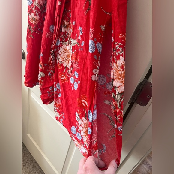 American Eagle Outfitters Red Floral Jumpsuit - Picture 8 of 14